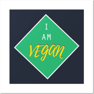 I am vegan badge Posters and Art